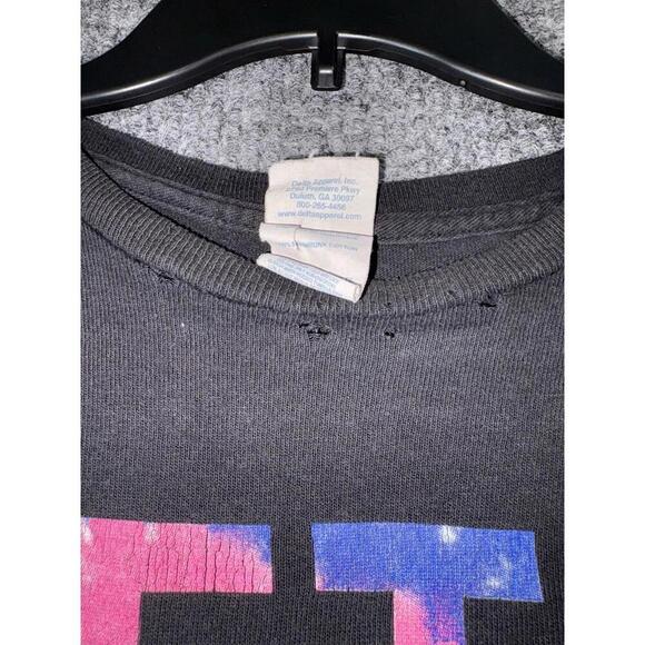 2010s "Let's Get Weird" Black with Tie Dye Graphic T-Shirt Size L Delta T - Picture 4 of 9